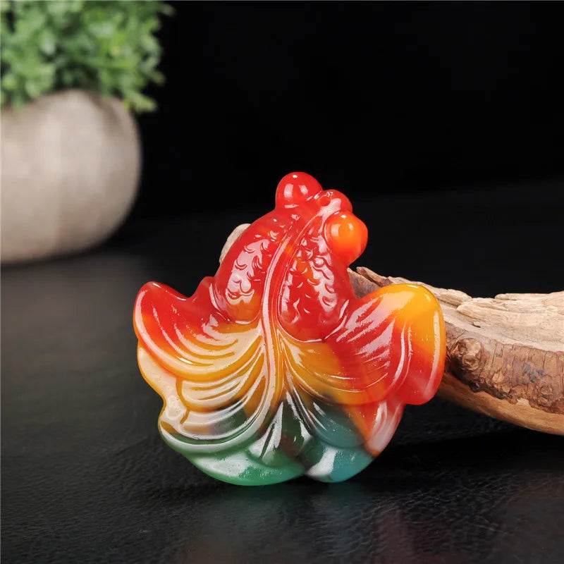 Natural Hotan Jade Goldfish Pendant for Men and Women