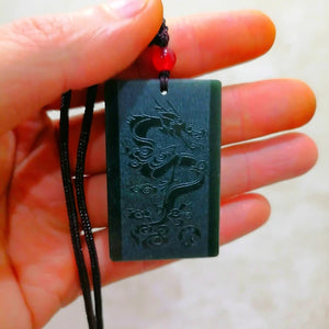 Hotan Jade Dragon Pendant Necklace - Men's & Women's Turquoise Jewelry Gift