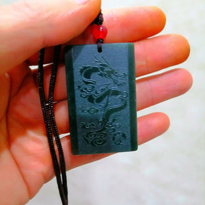 Hotan Jade Dragon Pendant Necklace - Men's & Women's Turquoise Jewelry Gift