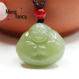 Hotan Jade Maitreya Buddha Pendant Retro Charm Fine Jewelry