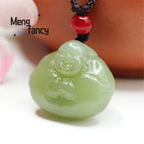 Hotan Jade Maitreya Buddha Pendant Retro Charm Fine Jewelry