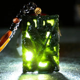 Hand Carved Guan Gong Pendant Hotan Jade Nephrite Necklace