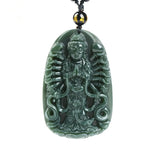 Hand Carved Hotan Jade Thousand Hand Guanyin Pendant Necklace