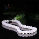 Hotan Jade Sheepskin Round Bead Necklace Fine Jewelry Charms Men Women