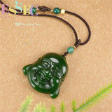 Hotan Jade Smiling Buddha Maitreya Pendant for Men and Women