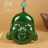 Hotan Jade Smiling Buddha Maitreya Pendant for Men and Women