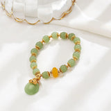 Hotan Jade Water Drop Pendant Bracelet Yellow Beads Charm Jewelry