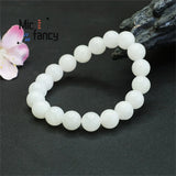Hotan Sheepskin Jade Beads Bracelet Charm Jewelry