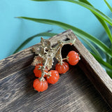 Hotan Jade Red Persimmon Ruyi Brooch Pin Hanfu Jewelry