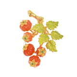Hotan Jade Red Persimmon Ruyi Brooch Pin Hanfu Jewelry