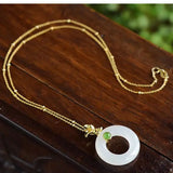Hotian Jade Pendant Silver Lily Jade Necklace for Women, Birthday Gift for Mom