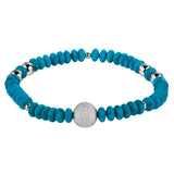 Howlite Chryscolla Stone Beaded Bracelet with Brass Bead