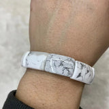 Natural Howlite Stone Beads Bracelet Bangle Fine Jewelry For Woman Man Gift