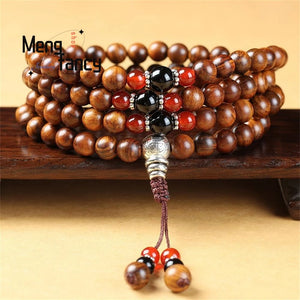 Natural Huanghuali 108pcs Buddha Strings Bracelet Charms Fine Jewelry