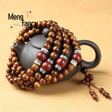 Natural Huanghuali 108pcs Buddha Strings Bracelet Charms Fine Jewelry