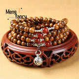 Natural Huanghuali 108pcs Buddha Strings Bracelet Charms Fine Jewelry