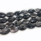 Natural Hypersthene Stone Beads 15'' Faceted Oval Flash DIY Loose Beads