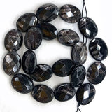 Natural Hypersthene Stone Beads 15'' Faceted Oval Flash DIY Loose Beads