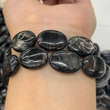 Natural Hypersthene Stone Beads 15'' Oval Flash DIY Loose Beads