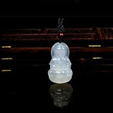 Natural Ice Agate Chalcedony Guanyin Bodhisjsonattva Pendant Jewelry