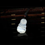 Natural Ice Agate Chalcedony Guanyin Bodhisjsonattva Pendant Jewelry