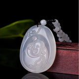Natural Ice Agate Chalcedony Buddha Pendant