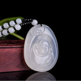 Natural Ice Agate Chalcedony Buddha Pendant