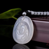 Natural Ice Agate Chalcedony Buddha Pendant
