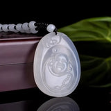 Natural Ice Agate Chalcedony Buddha Pendant