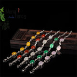 Ice Chalcedony Agate 925 Silver Bracelet Charms Men Women Couple