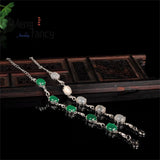Ice Chalcedony Agate 925 Silver Bracelet Charms Men Women Couple