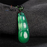 Ice Chalcedony Blessed Beans Pendant Charms Amulet Fine Jewelry