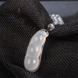 Ice Chalcedony Blessed Beans Pendant Charms Amulet Fine Jewelry