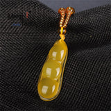 Ice Chalcedony Blessed Beans Pendant Charms Amulet Fine Jewelry
