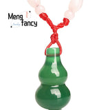 Natural Ice Chalcedony Gourd Pendant Charms Jade Fine Jewelry Men Women