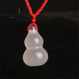 Natural Ice Chalcedony Gourd Pendant Charms Jade Fine Jewelry Men Women