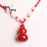 Natural Ice Chalcedony Gourd Pendant Charms Jade Fine Jewelry Men Women