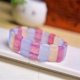 Ice Flower Hibiscus Jade Bracelet Multicolor Crystal Jewelry