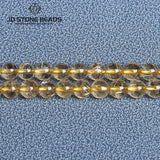 Natural Ice Rutilated Quartz Yellow Hair Crystal Round Loose Spacer Beads