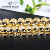 Natural Ice Rutilated Quartz Yellow Hair Crystal Round Loose Spacer Beads