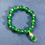 Chrysoprase Bracelet 925 Silver Pixiu Pendant Sand Accessories Agate Jewelry