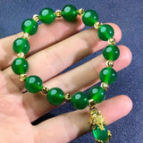 Chrysoprase Bracelet 925 Silver Pixiu Pendant Sand Accessories Agate Jewelry