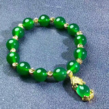 Chrysoprase Bracelet 925 Silver Pixiu Pendant Sand Accessories Agate Jewelry