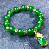 Chrysoprase Bracelet 925 Silver Pixiu Pendant Sand Accessories Agate Jewelry