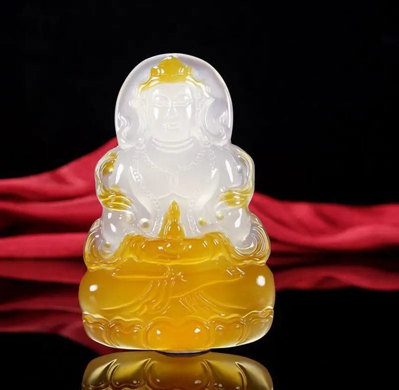 Natural Ice Chalcedony Guanyin Pendant Agate Men's Joker Pendant