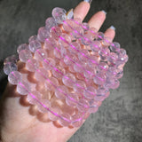 Natural Ice Pink Crystal Faceted Bead Bracelet For Women