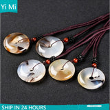 Flower Peace Buckle Jade Pendant