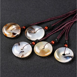 Flower Peace Buckle Jade Pendant