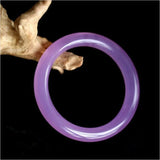 Natural Ice Violet Jade Bracelet Women's Purple Round Bar