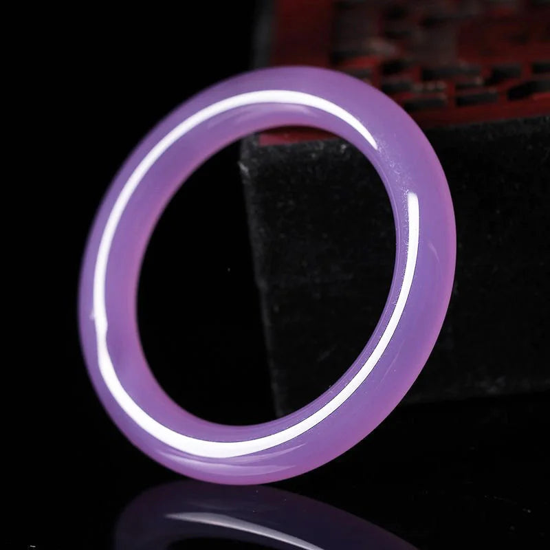 Natural Ice Violet Jade Bracelet Women's Purple Round Bar